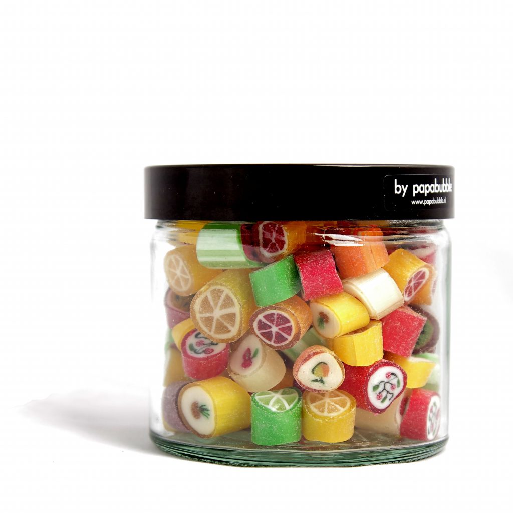 fruit mix snoepjes in een pot